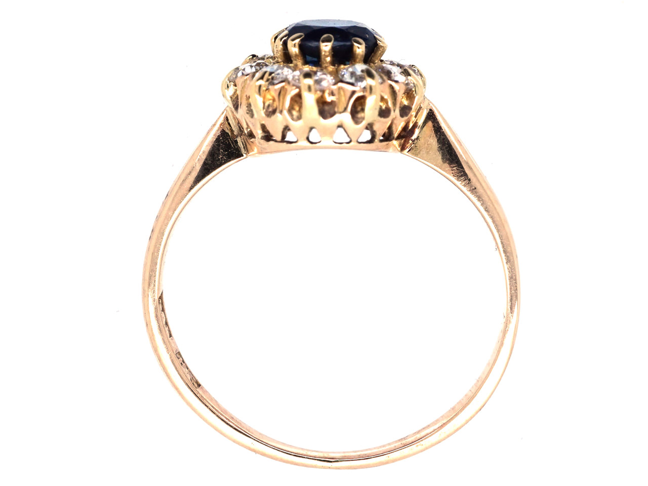 125 Sapphire & Diamond Cluster Ring main image 1