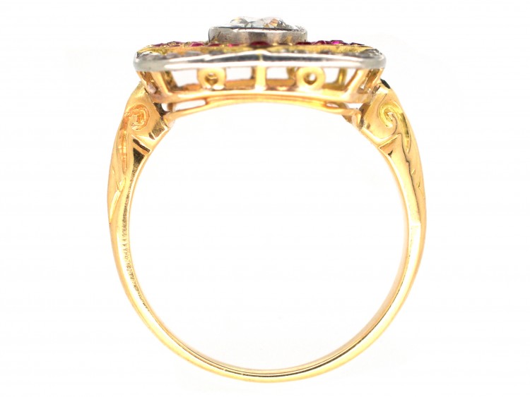 Art Deco Diamond & Ruby Square Ring