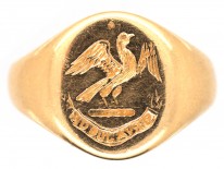 Victorian 15ct Gold Signet Ring with Eagle Intaglio