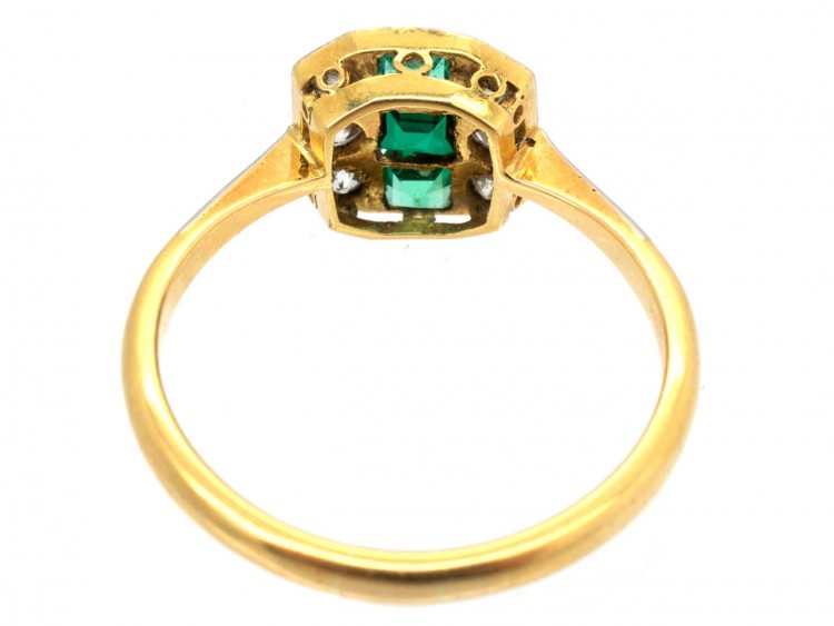 Emerald ​& Diamond Art Deco Octagonal Ring