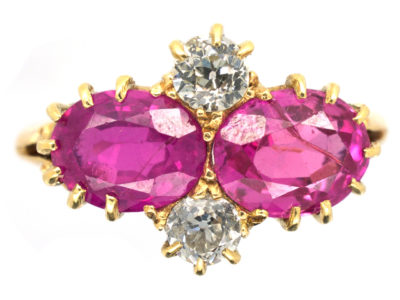 Edwardian Pink Sapphire & Diamond Ring