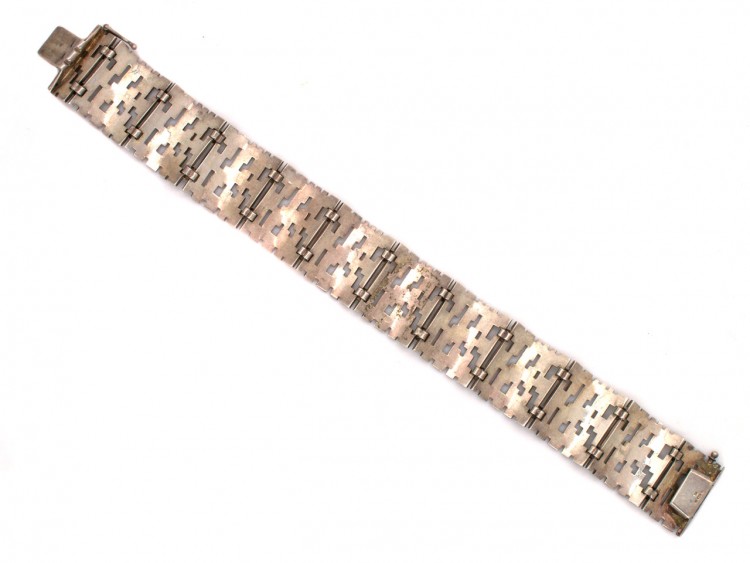 1970s Silver Modernist Bracelet