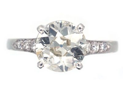 Diamond Solitaire Ring with Diamond Shoulders