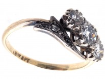 Edwardian Three Stone Diamond Twist Ring