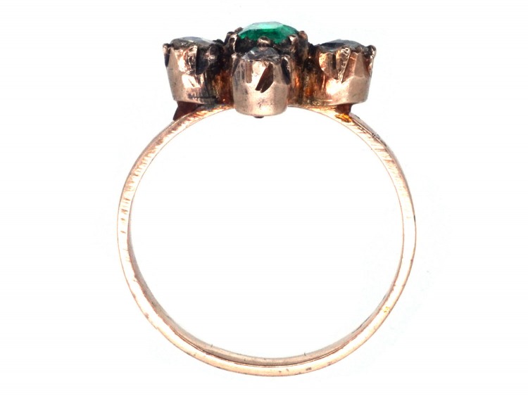 Georgian Miniature Gold, Emerald & Diamond Ring
