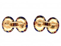 18ct Gold & Enamel Cufflinks by Tiffany