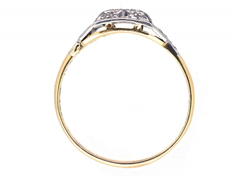 Art Deco Rectangular Two Stone Diamond Ring