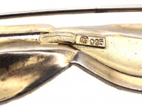 Theodor Farhner Silver Gilt & Marcasite Double Leaf Brooch