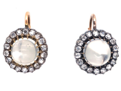 Edwardian Moonstone & Diamond Earrings