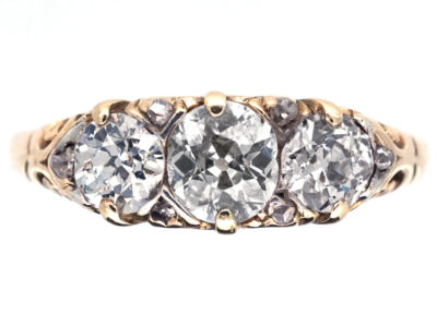 Edwardian 18ct Gold Three Stone Diamond Ring