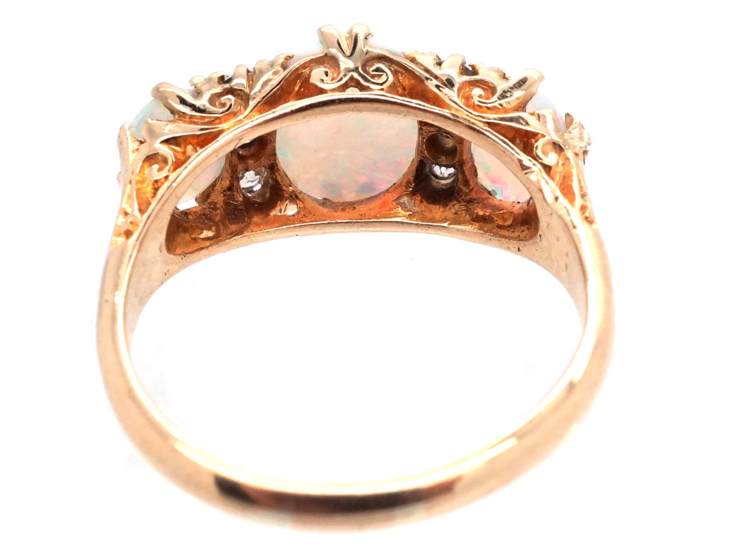 Victorian 18ct Gold, Opal & Diamond Ring (653G) | The Antique Jewellery ...