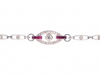 Art Deco Ruby, Diamond & Platinum Bracelet