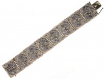 Art Deco Silver & Marcasite Leaves Bracelet