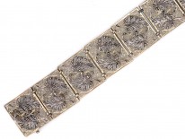 Art Deco Silver & Marcasite Leaves Bracelet