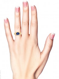14ct Gold & Cabochon Sapphire Ring