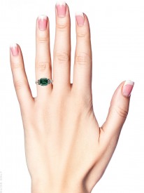 Georgian Emerald Paste & Diamond Ring