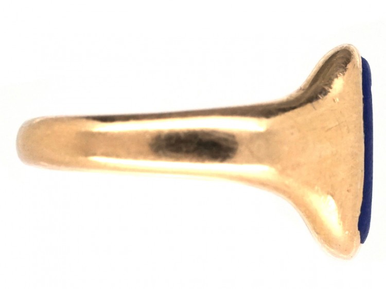18ct Gold & Lapis Intaglio Signet Ring