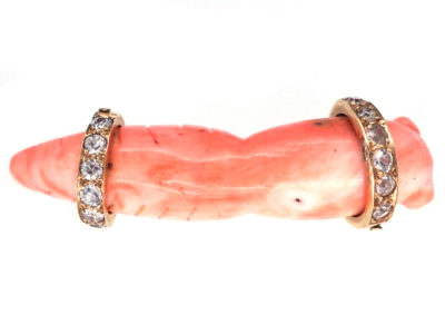 Australian Witchetee Coral & Diamond Bug Brooch