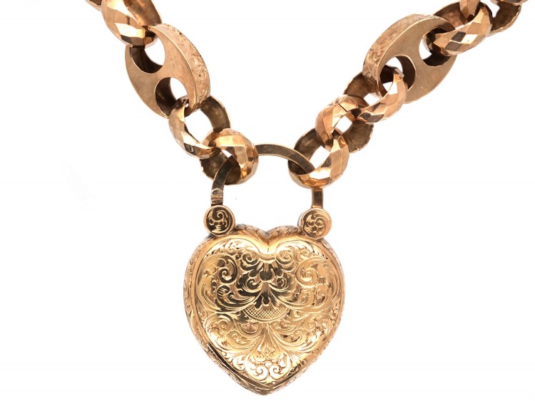 Victorian 15ct Gold Padlock Curb Bracelet