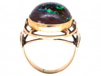 15ct Gold & Cabochon Wood Opal 1930s Ring