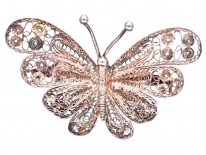 Silver Filigree Work Butterfly Brooch