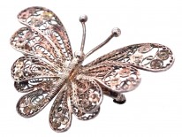 Silver Filigree Work Butterfly Brooch