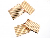14ct Gold Stripey Cufflinks by Tiffany, New York