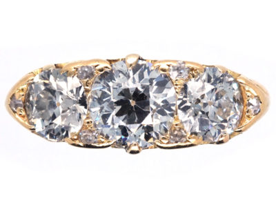 Victorian 18ct Gold Three Stone Diamond Ring
