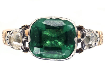 Georgian Emerald Paste & Diamond Ring