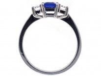 Platinum, Sapphire & Diamond Baguette Ring
