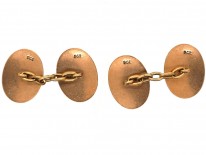 9ct Gold & Enamel Oval Cufflinks