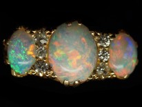 Victorian 18ct Gold, Opal & Diamond Ring