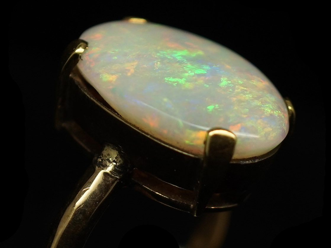 9ct Gold & Opal Dress Ring (442K) | The Antique Jewellery Company