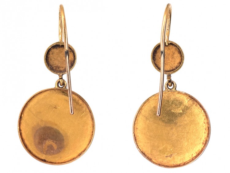 Regency 18ct Gold Swirly Double Drop Earrings