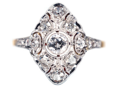 Art Deco Diamond Shaped Diamond Ring