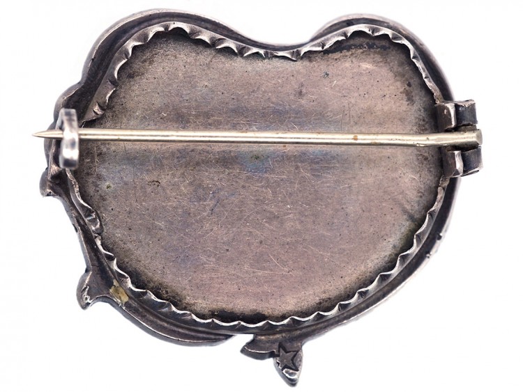 Edwardian Silver, Paste & Blue Glass Brooch