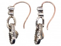 Edwardian Silver & Gold , Paste Double Loop Drop Earrings