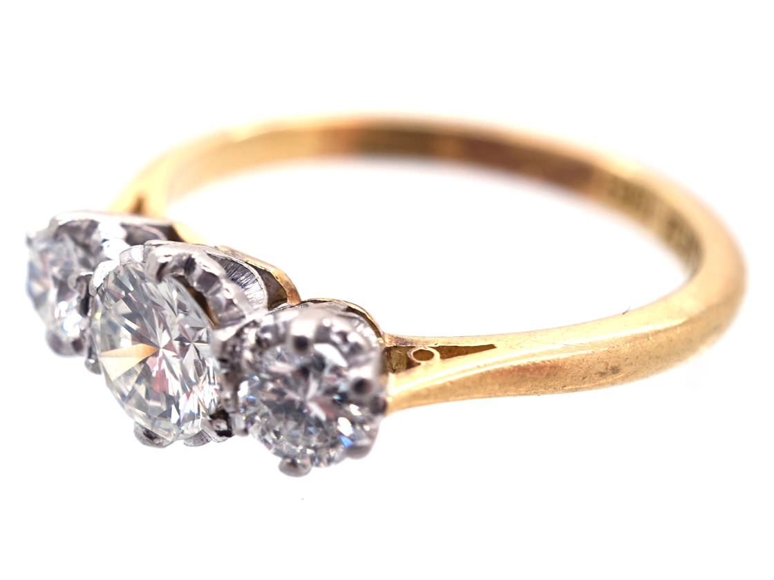 18ct Gold & Platinum Three Stone Diamond Ring (917G) | The Antique ...