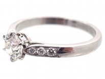 Diamond Solitaire Ring with Diamond Shoulders