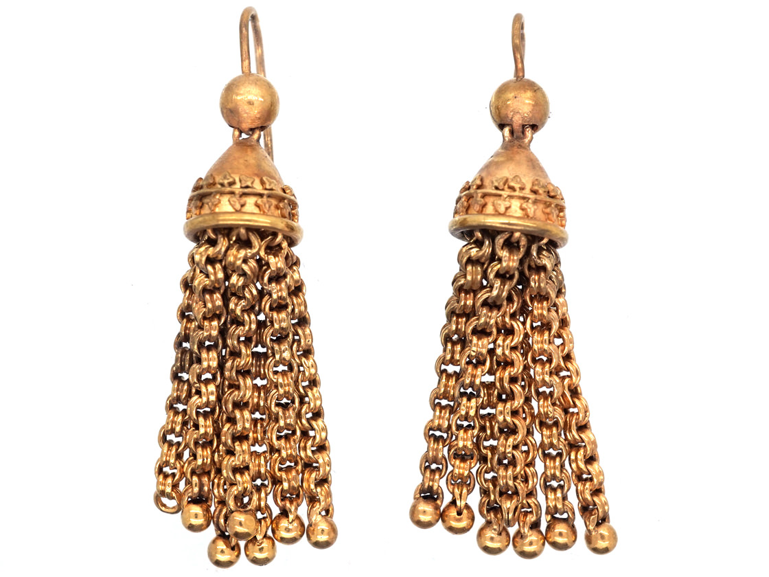 Victorian 15ct Gold Tassel Earrings (919G) The Antique Jewellery Company
