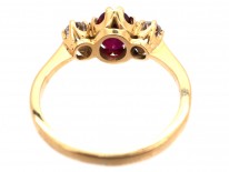 Ruby & Diamond Three Stone Ring
