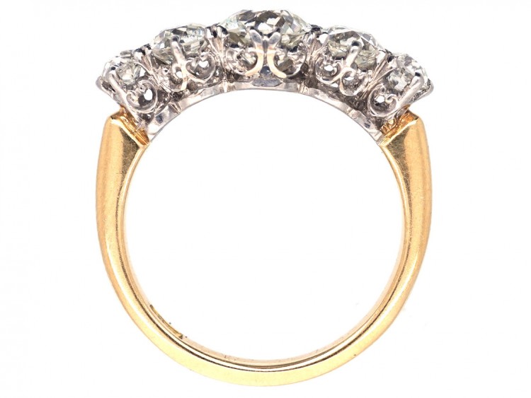 Edwardian 18ct Gold Five Stone Diamond Ring