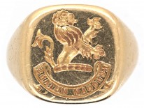 18ct Gold Signet Ring with Lion Rampant Intaglio