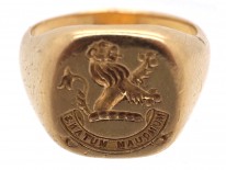 18ct Gold Signet Ring with Lion Rampant Intaglio