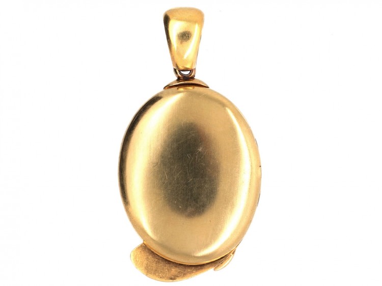 Victorian 15ct Gold Oval Coiled Snake Locket
