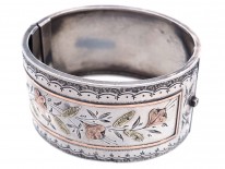 Victorian Wide Silver & Gold Overlay Bangle