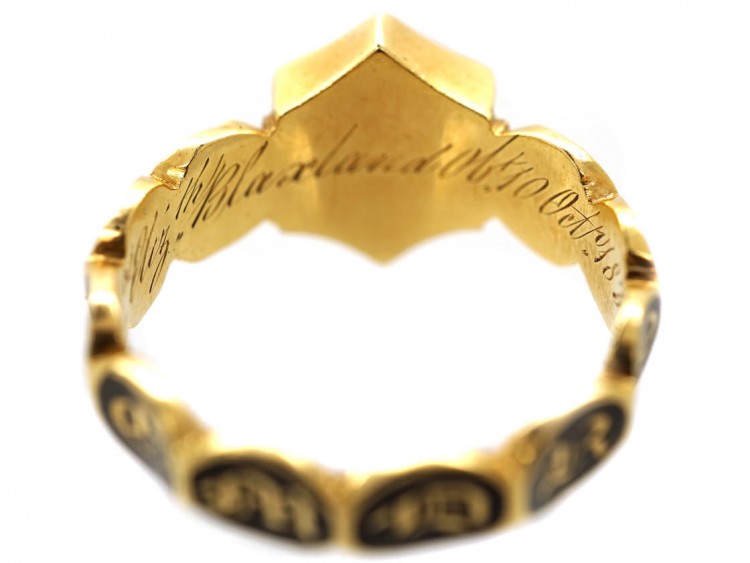 William IV Bloodstone & Enamel Memorial Ring