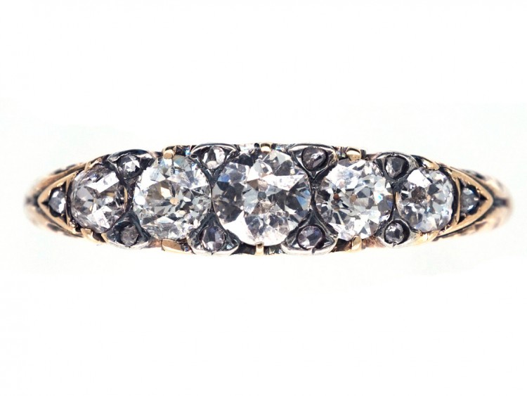 Victorian 18ct Gold & Diamond Five Stone Ring