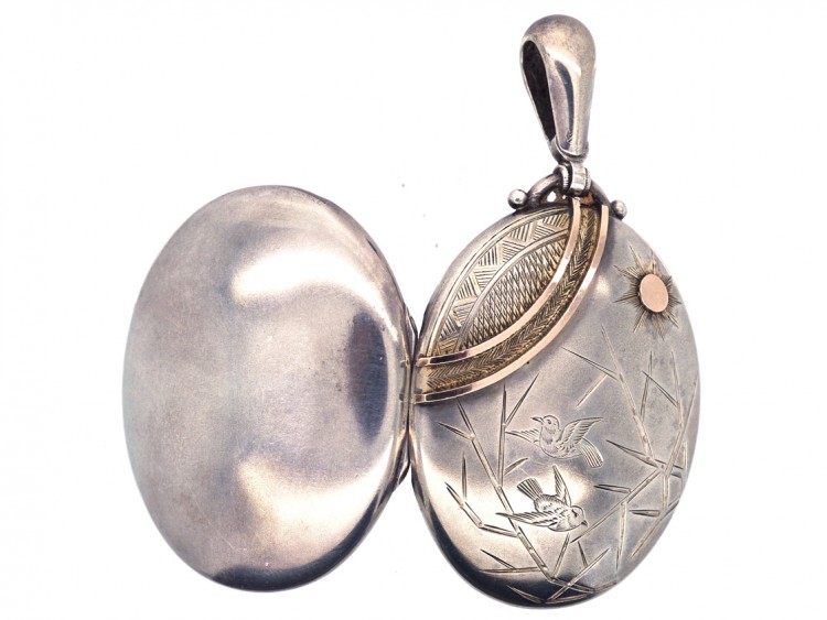Victorian Silver & Gold Overlay Aesthetic Period Locket