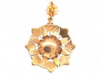 Victorian 18ct Gold & Natural Pearl Flower Pendant